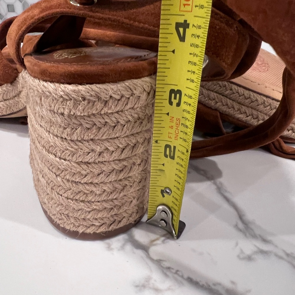 Vince Camuto Roreka Cinnamon Bark Suede Espadrille Sandals Size 8.5 - Picture 9 of 11